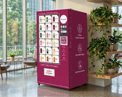 Re.juve vending machine in a modern office.