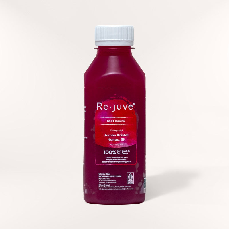 A bottle of Re.juve beat guava.