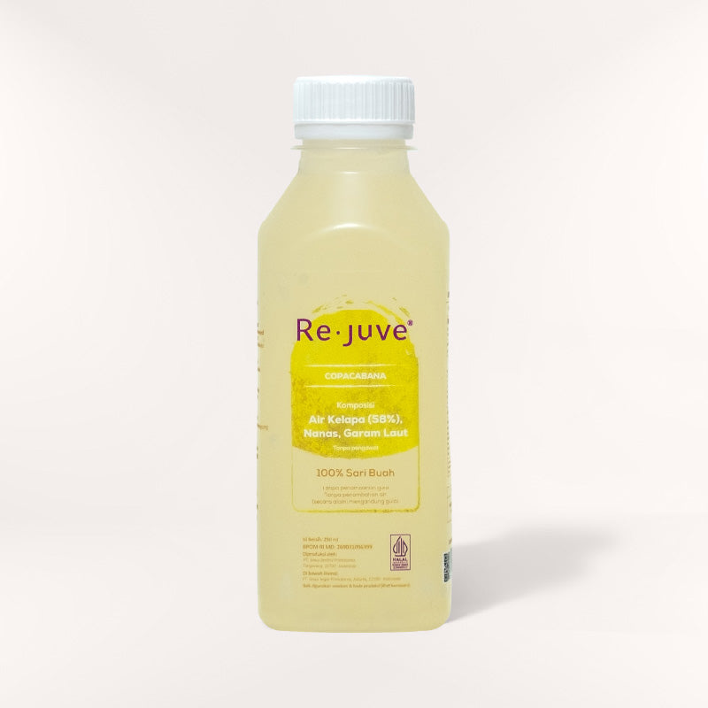 A bottle of Re.juve copacabana.