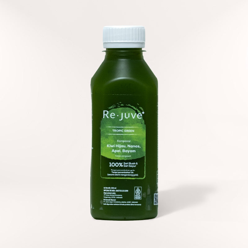 A bottle of Re.juve tropic green.